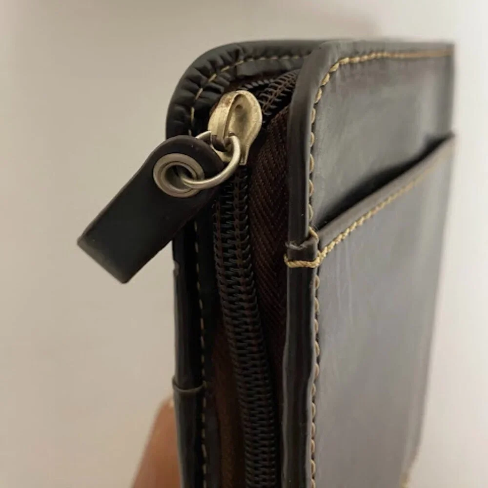 High Seas Rally Black Leather Bifold Trifold Wallet Organizer Passport Holder